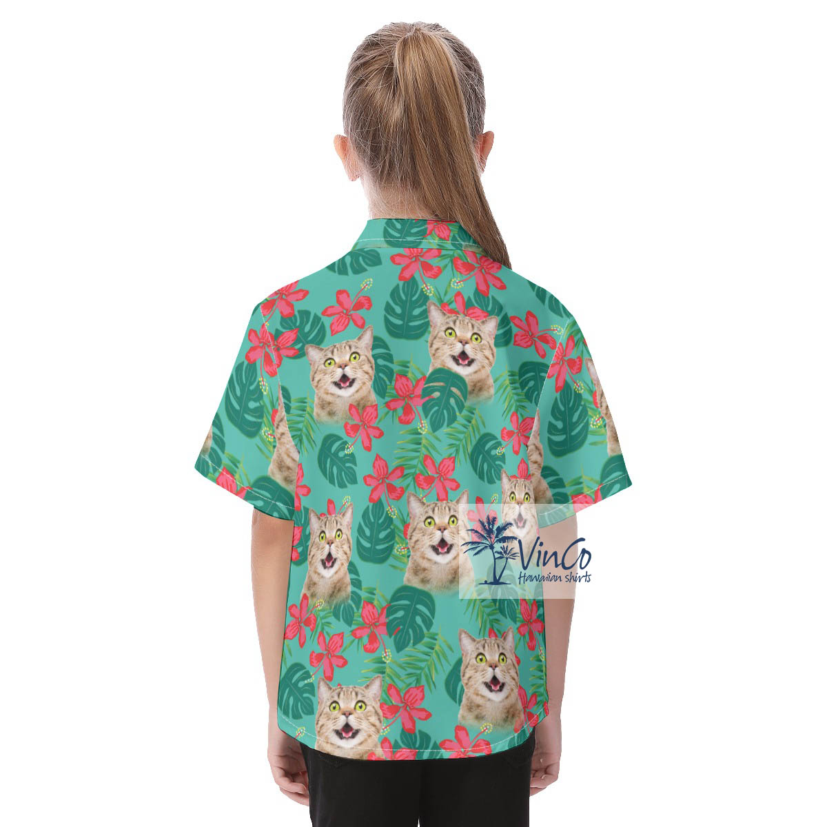 Custom Cat Faces Hawaiian Shirt For Boys And Girls