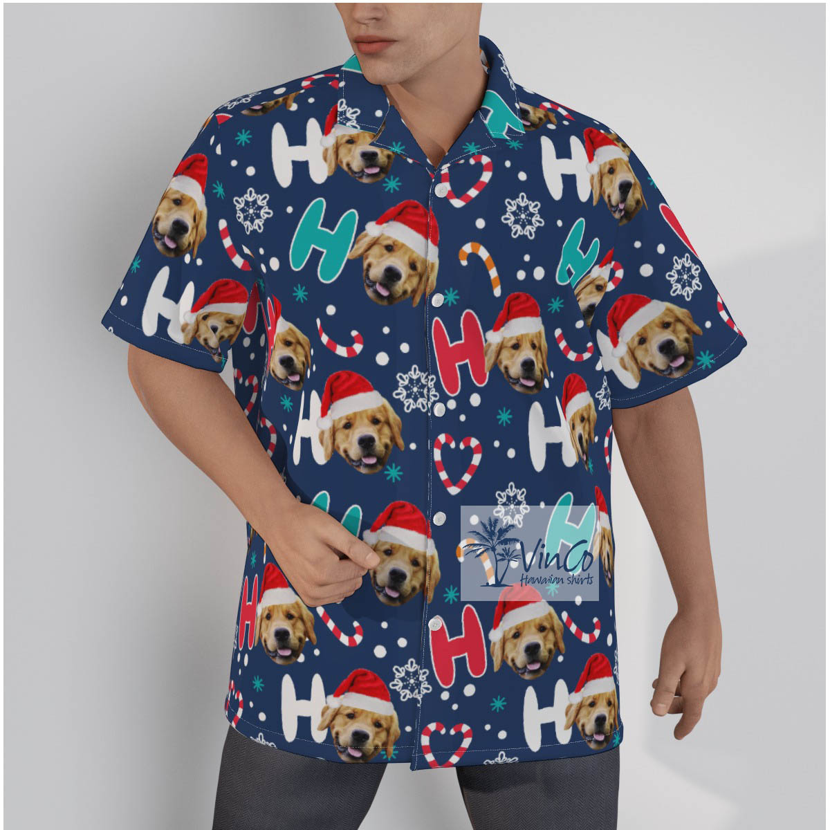 Personalized Christmas Gifts Custom Dog Ho Ho Ho Shirt For Men - variant image 1