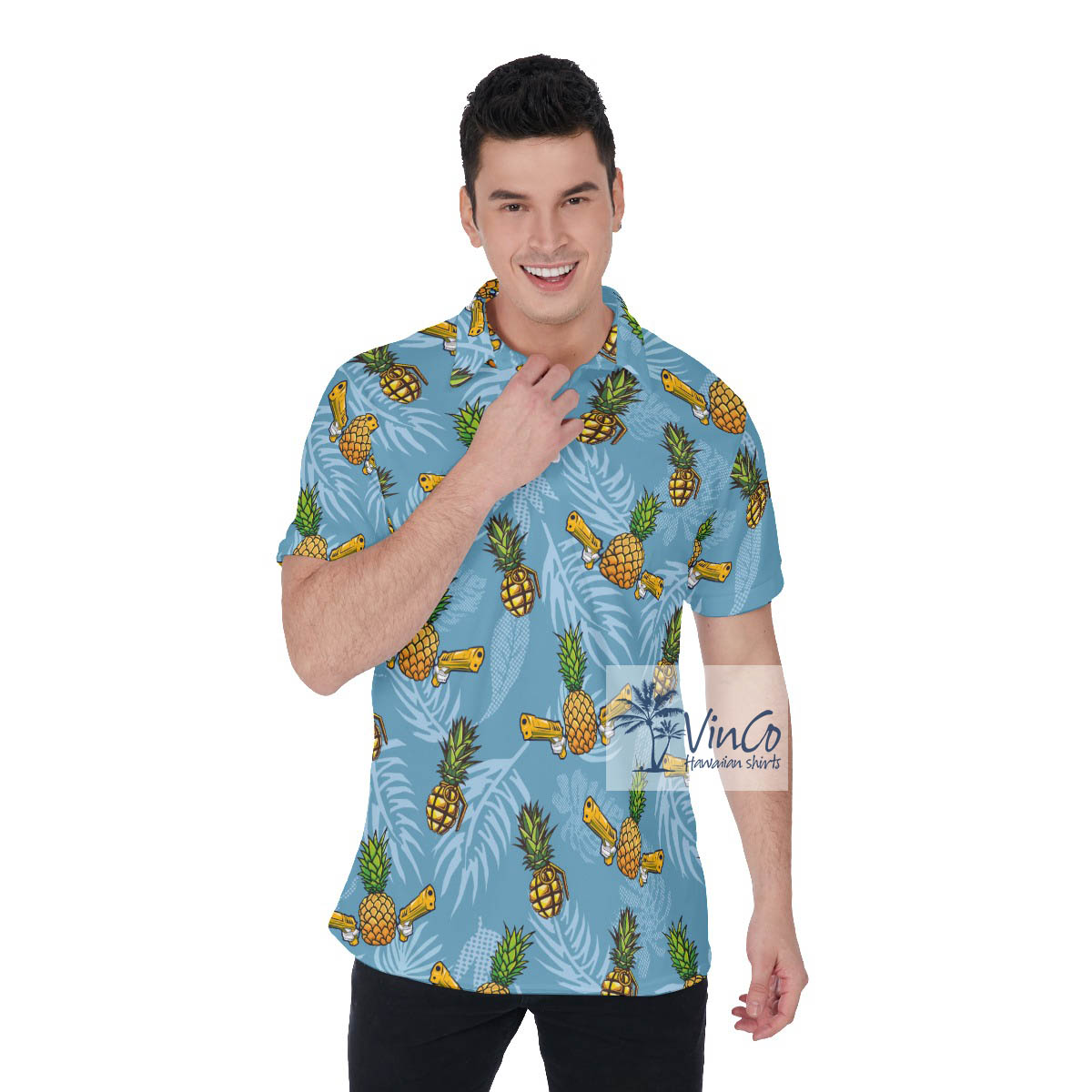 Funny Bomb Pineapple Aloha Golf Shirt - variant image 1