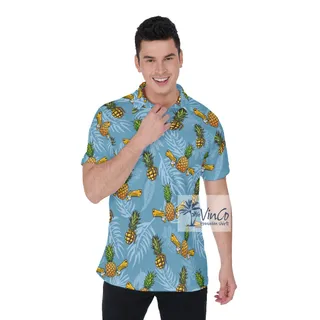 Funny Bomb Pineapple Aloha Golf Shirt