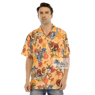 Funny Dinosaur Thanksgiving Hawaiian Shirt