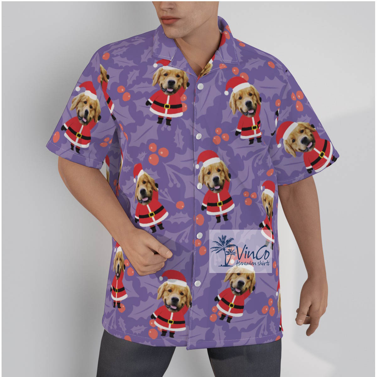 Custom Pet Face Personalized Christmas Gift Hawaiian Shirt - variant image 1