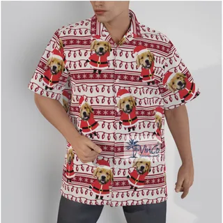 Custom Your Dog Face Christmas Hawaiian Shirt Personalized Christmas Gift