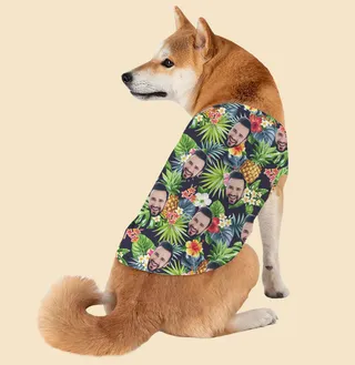 Funny Custom Face Pineapple Tropical Dog's Hawaiian Tank Top