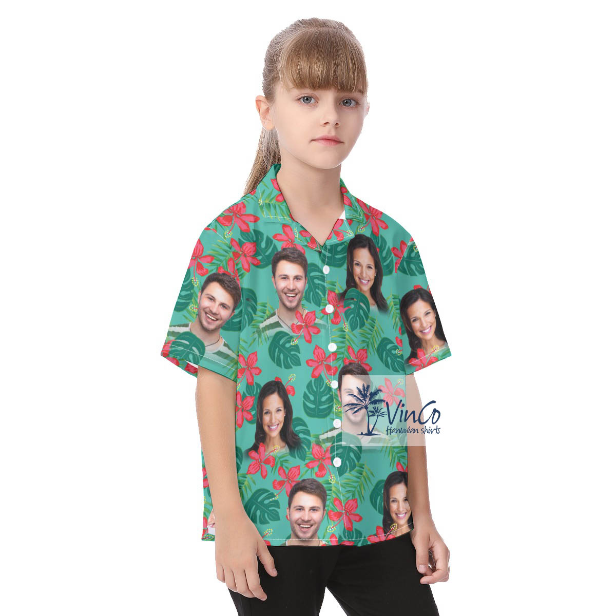 Personalized Parents Face On Kid's Hawaiian Shirts