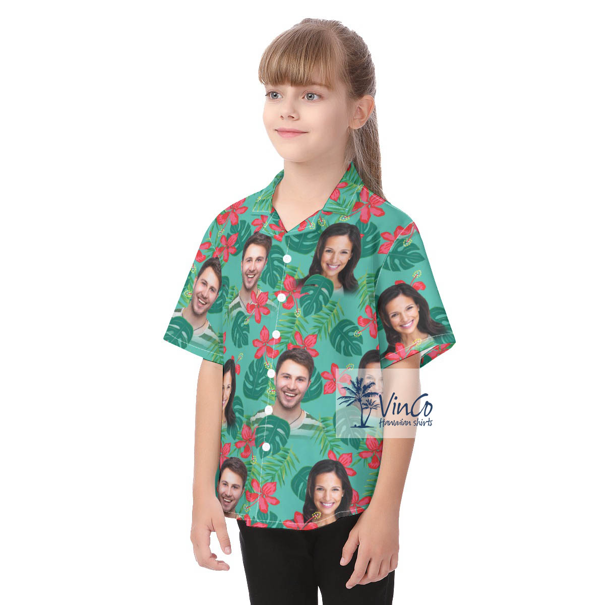 Personalized Parents Face On Kid's Hawaiian Shirts