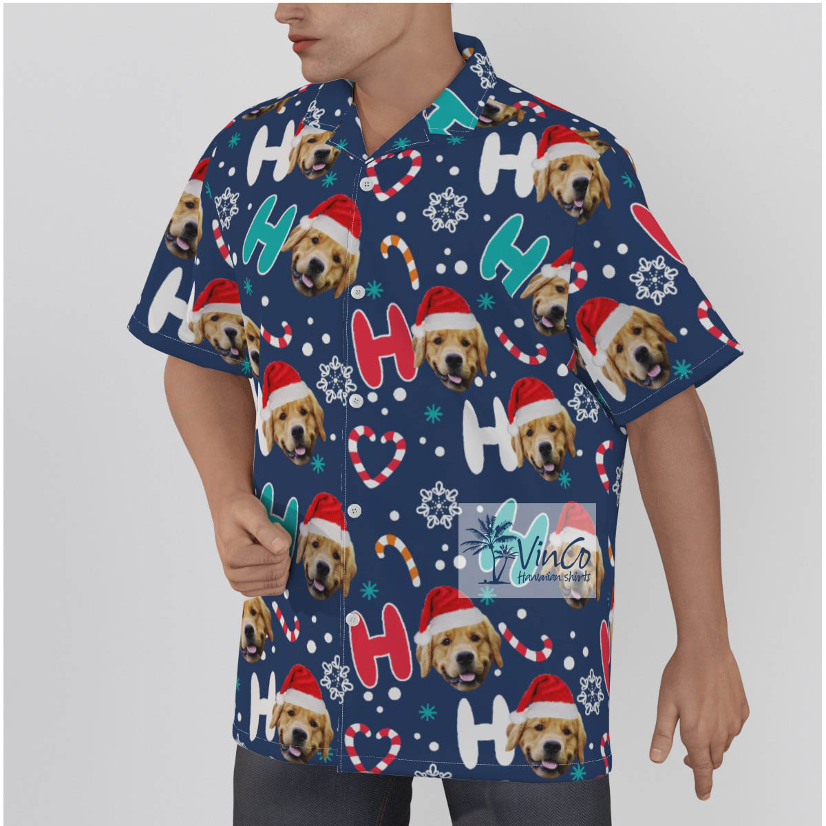 Personalized Christmas Gifts Custom Dog Ho Ho Ho Shirt For Men