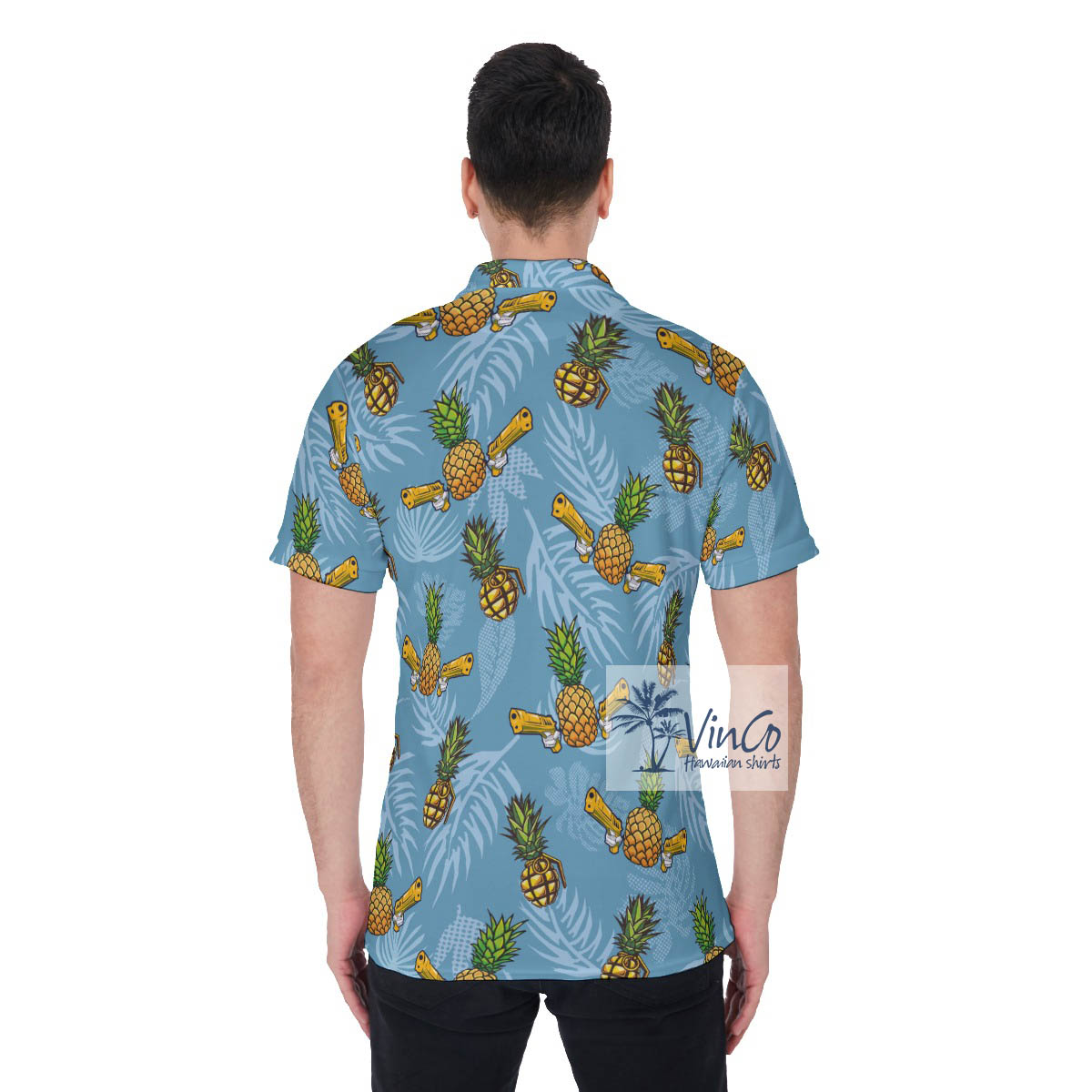 Funny Bomb Pineapple Aloha Golf Shirt