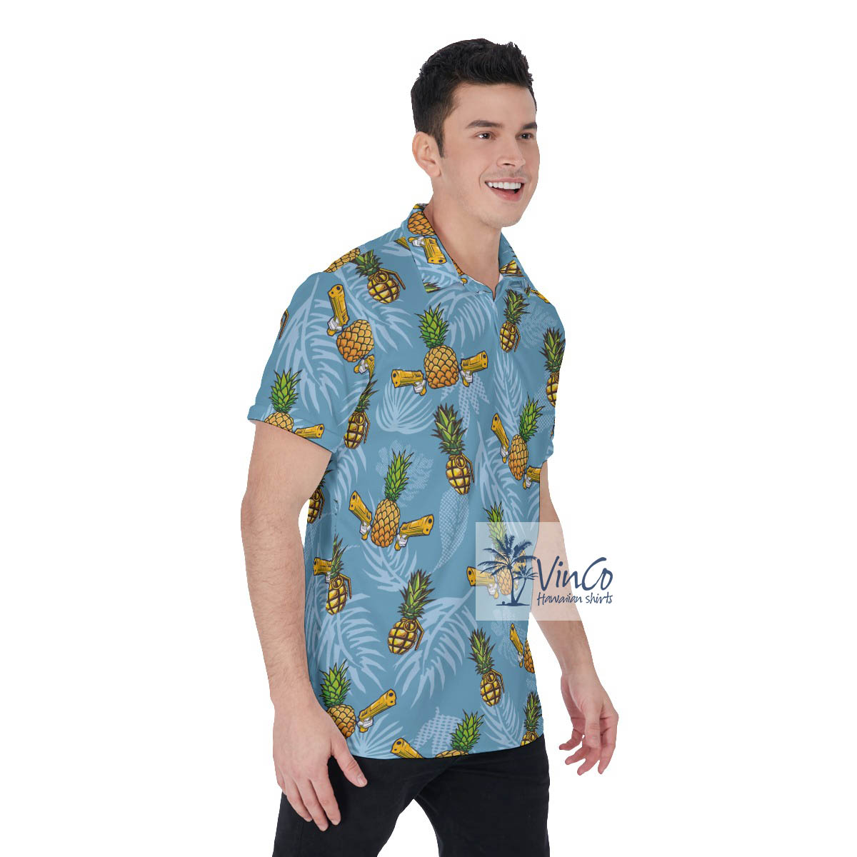 Funny Bomb Pineapple Aloha Golf Shirt