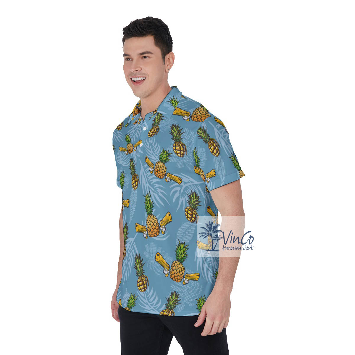 Funny Bomb Pineapple Aloha Golf Shirt
