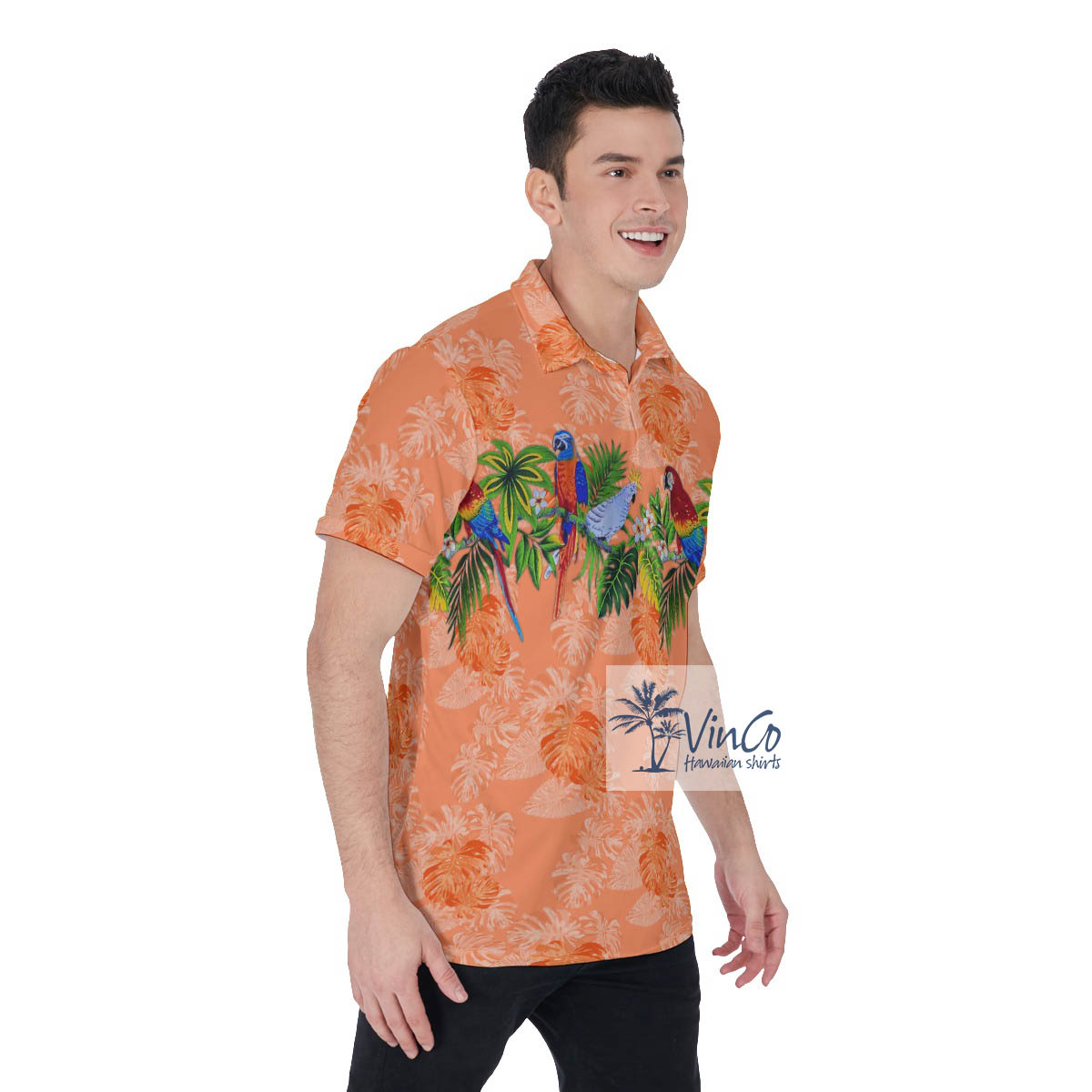 Parrot Hawaiian Golf Shirt For Men