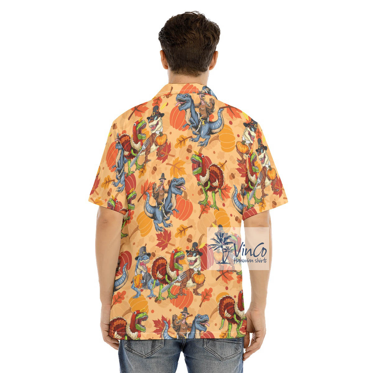 Funny Dinosaur Thanksgiving Hawaiian Shirt