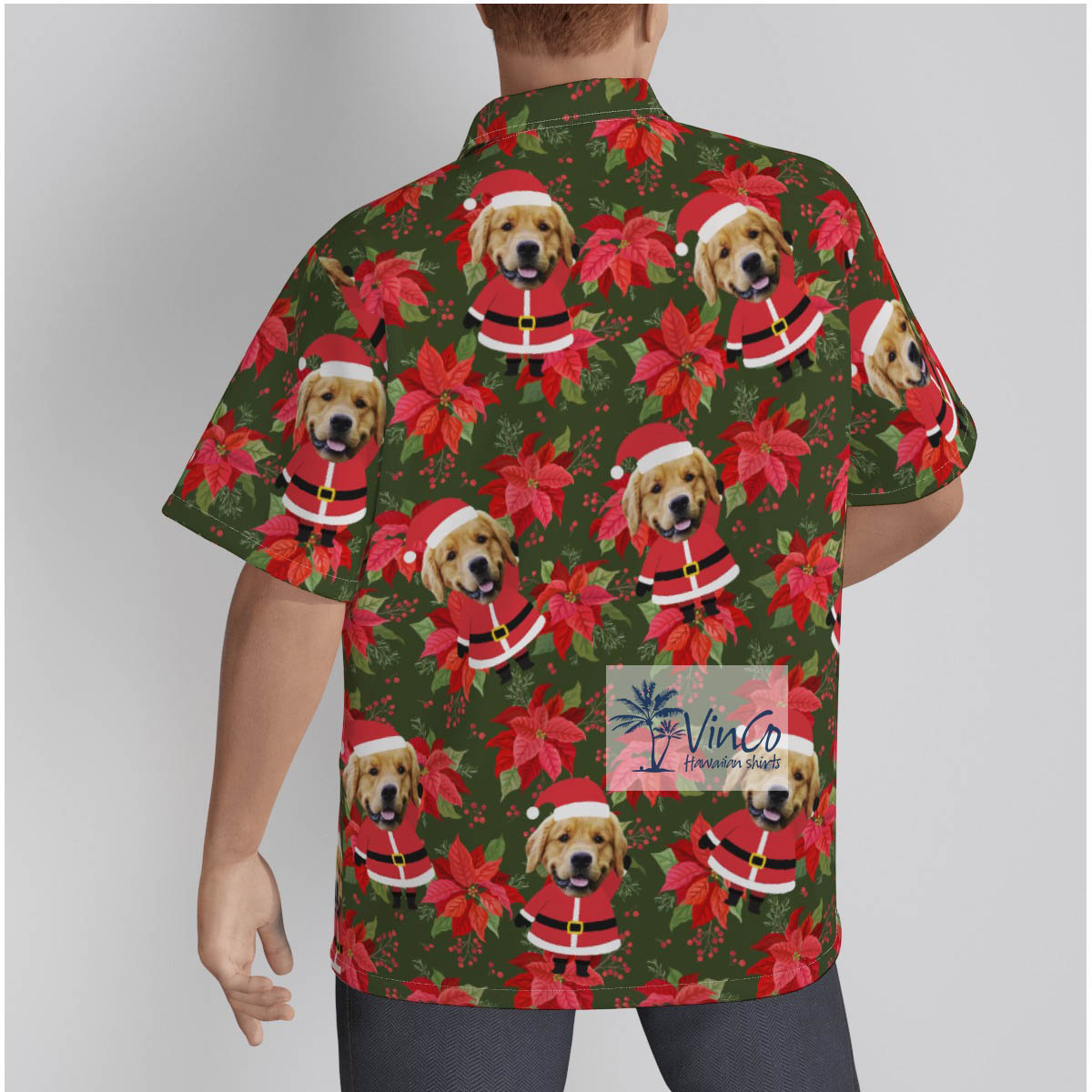 Personalized Santa Face Custom Pet Hawaiian Christmas Shirt