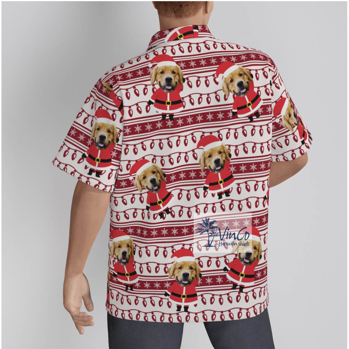 Custom Your Dog Face Christmas Hawaiian Shirt Personalized Christmas Gift