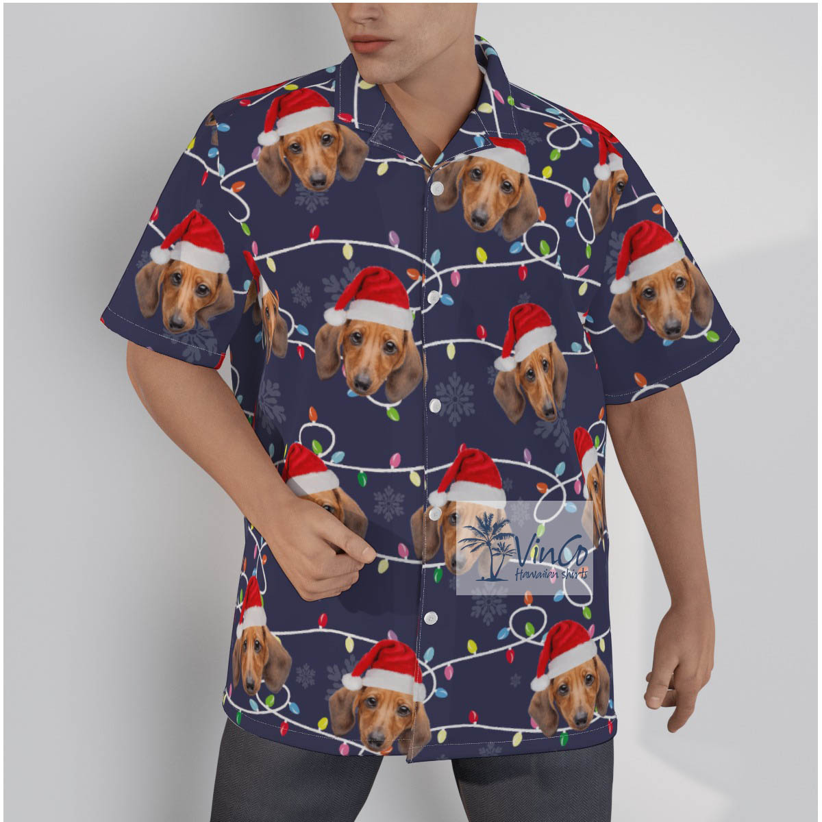 Custom Dog Face Personalized Christmas Hawaiian Shirt - variant image 1