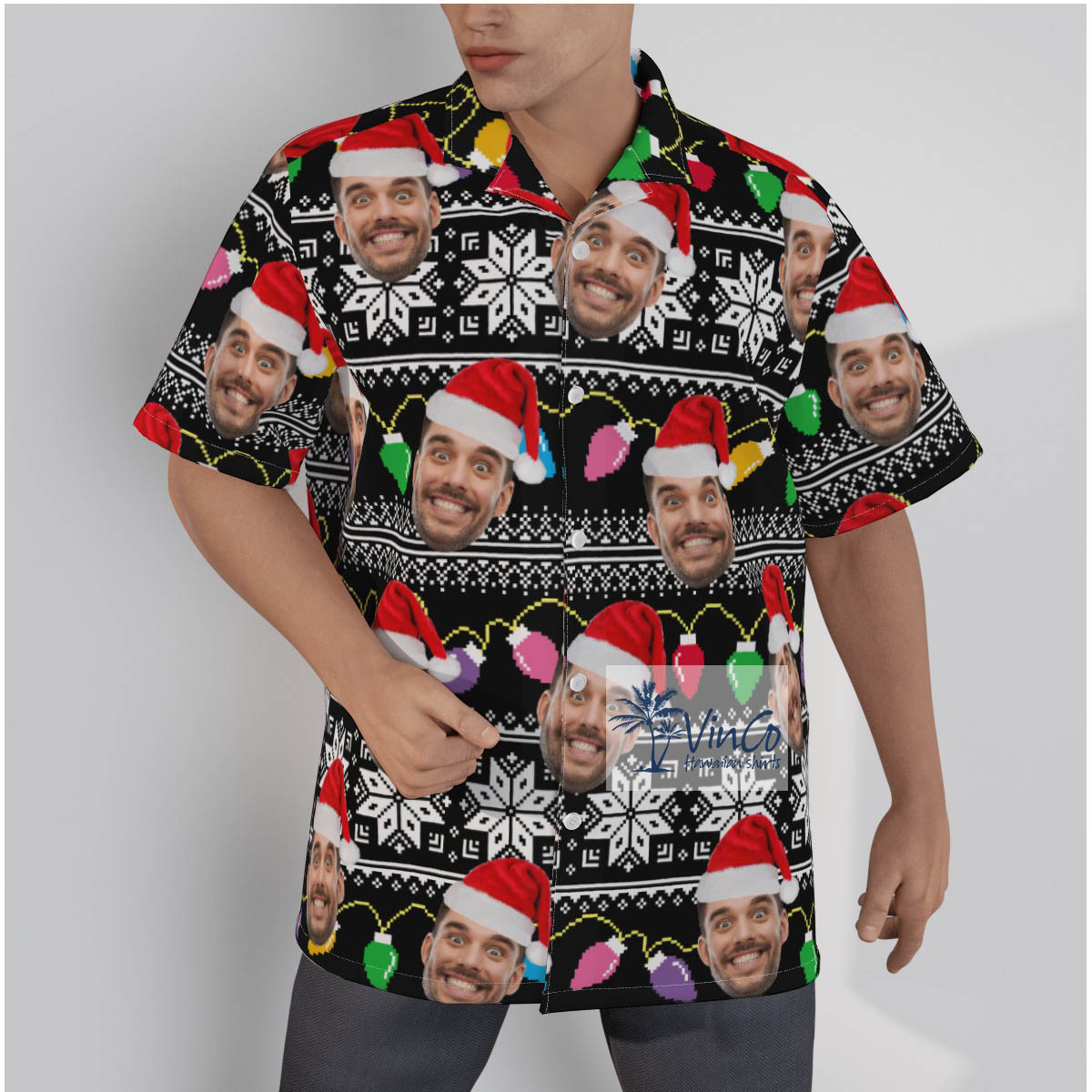 Personalized Faces Custom Ugly Hawaiian Shirt For Christmas - variant image 1