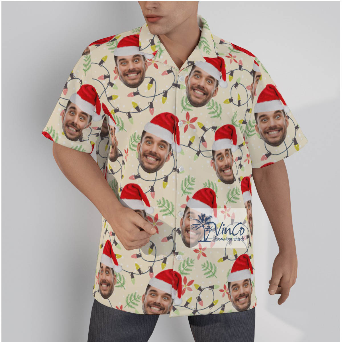Funny Custom Multiple Faces Hawaiian Christmas Shirt - variant image 1