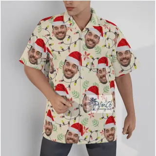 Funny Custom Multiple Faces Hawaiian Christmas Shirt