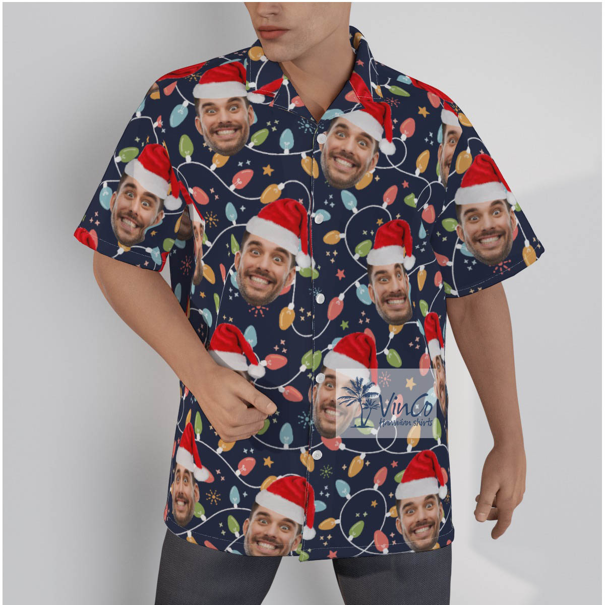 Custom Face Personalized Christmas Hawaiian Shirt - variant image 1