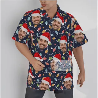 Custom Face Personalized Christmas Hawaiian Shirt