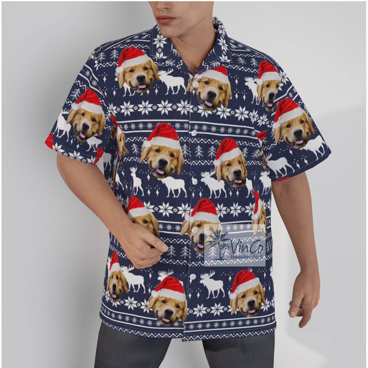 Personalized Photo Faces Christmas Hawaiian Shirt - variant image 1