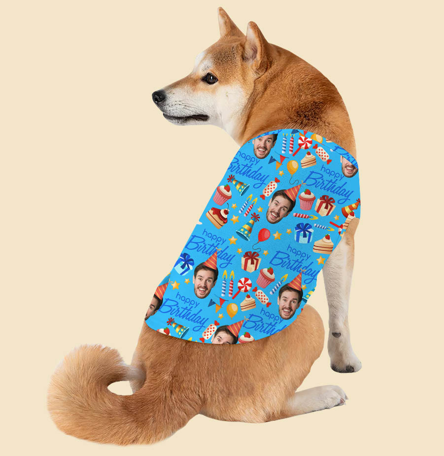 Happy Birthday Custom Face Dog's Hawaiian Tank Top - variant image 1