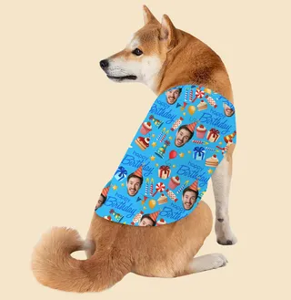 Happy Birthday Custom Face Dog's Hawaiian Tank Top