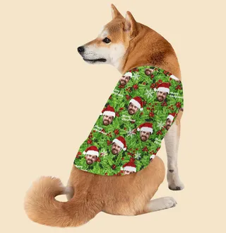 Merry Christmas Custom Face Owner Hawaiian Shirt For Dog