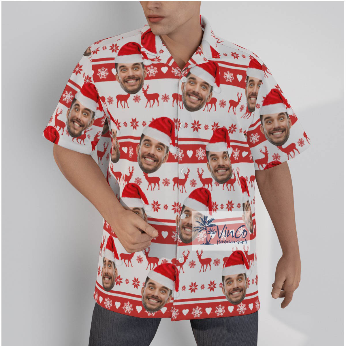 Custom Christmas Hawaiian Shirt With Faces - variant image 1