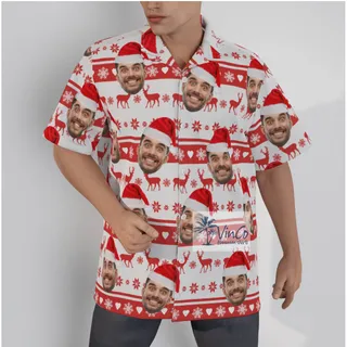 Custom Christmas Hawaiian Shirt With Faces