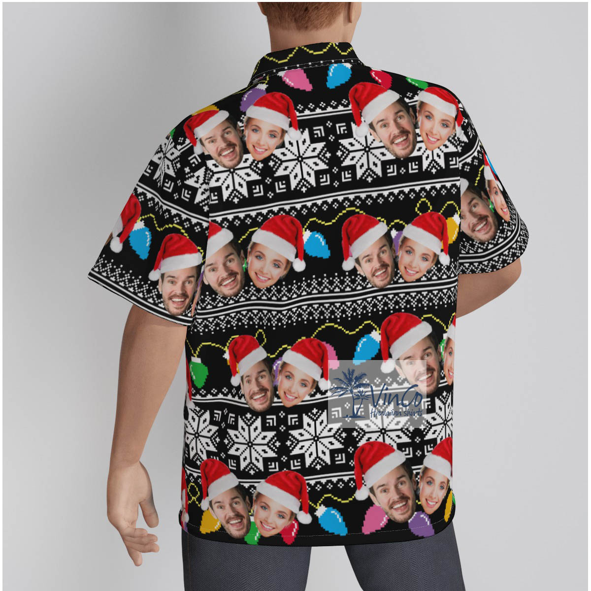 Custom 2 Faces Ugly Christmas Button Up Shirt For Men