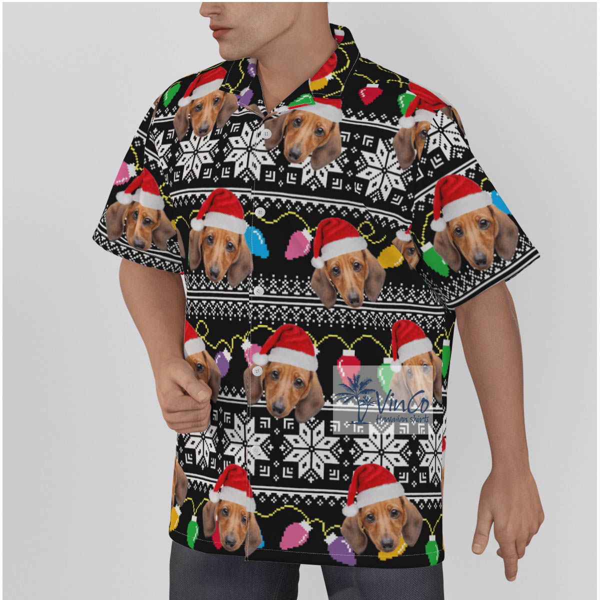 Personalized Dog Face Ugly Christmas Hawaiian Shirt