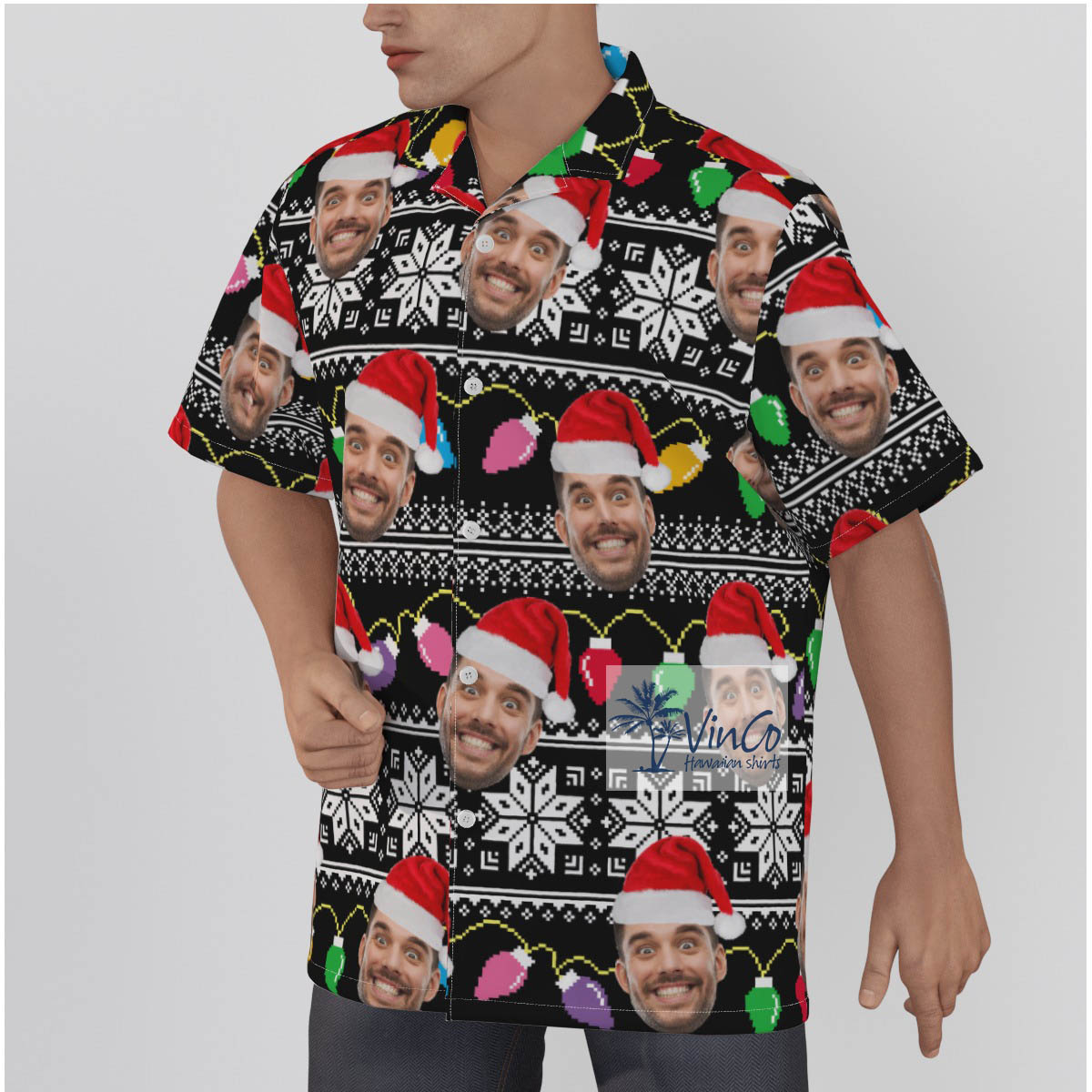 Personalized Faces Custom Ugly Hawaiian Shirt For Christmas