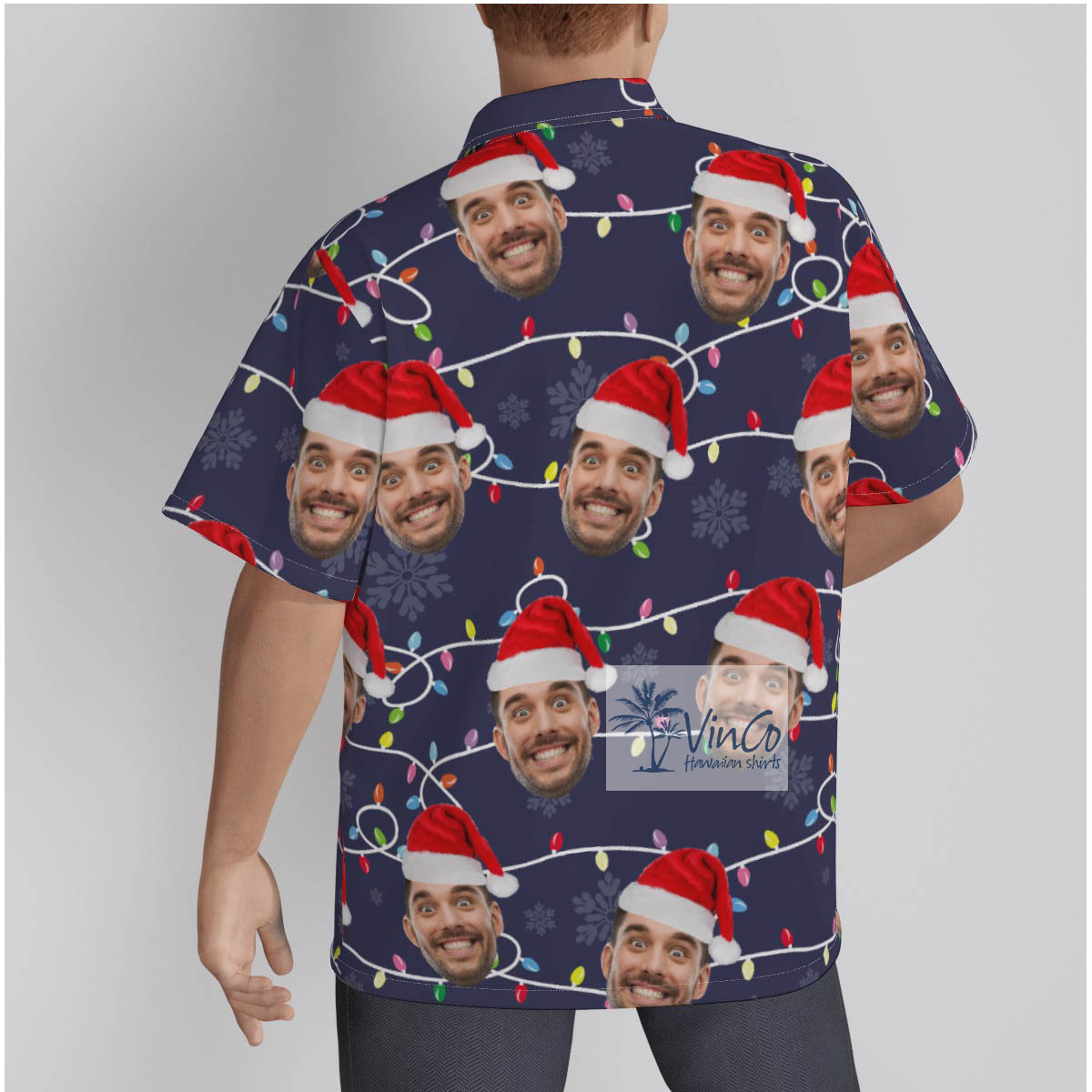 Custom Face Christmas Hawaiian Men Shirt
