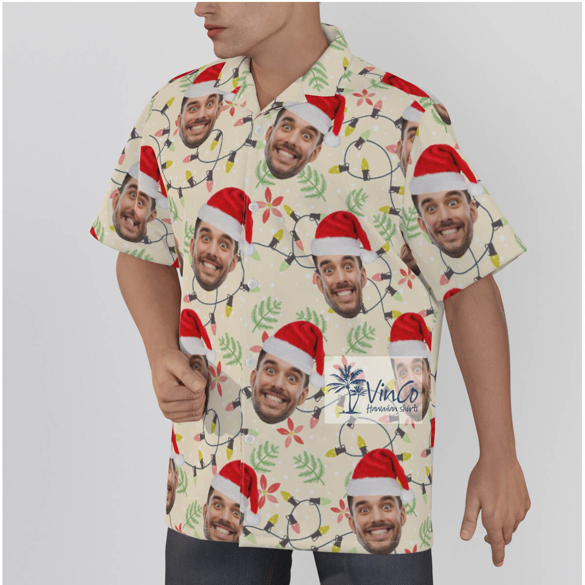 Funny Custom Multiple Faces Hawaiian Christmas Shirt