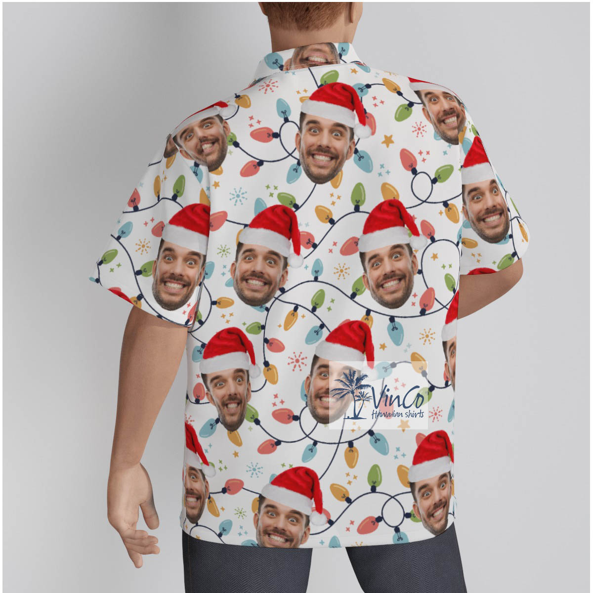Custom Face Personalized Holly Christmas Hawaiian Shirt Christmas Holiday Gifts