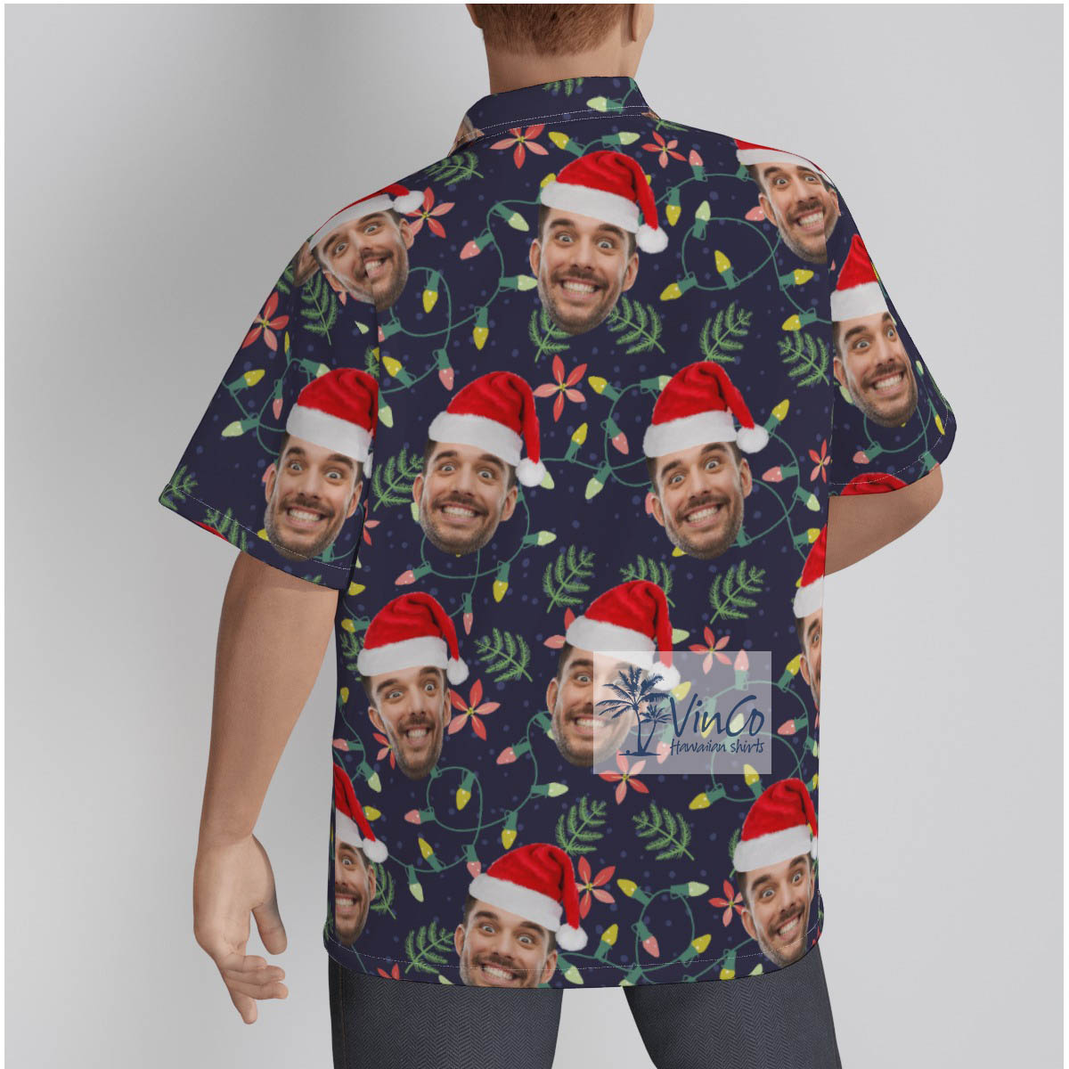 Custom Face Christmas Men's All Over Print Hawaiian Shirt