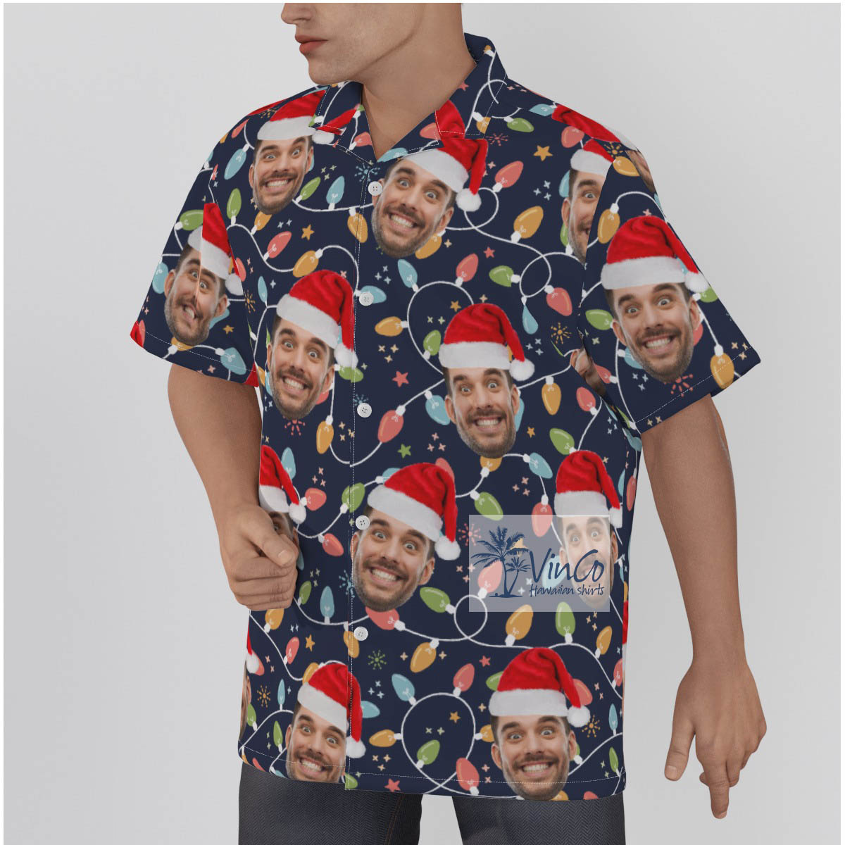 Custom Face Personalized Christmas Hawaiian Shirt