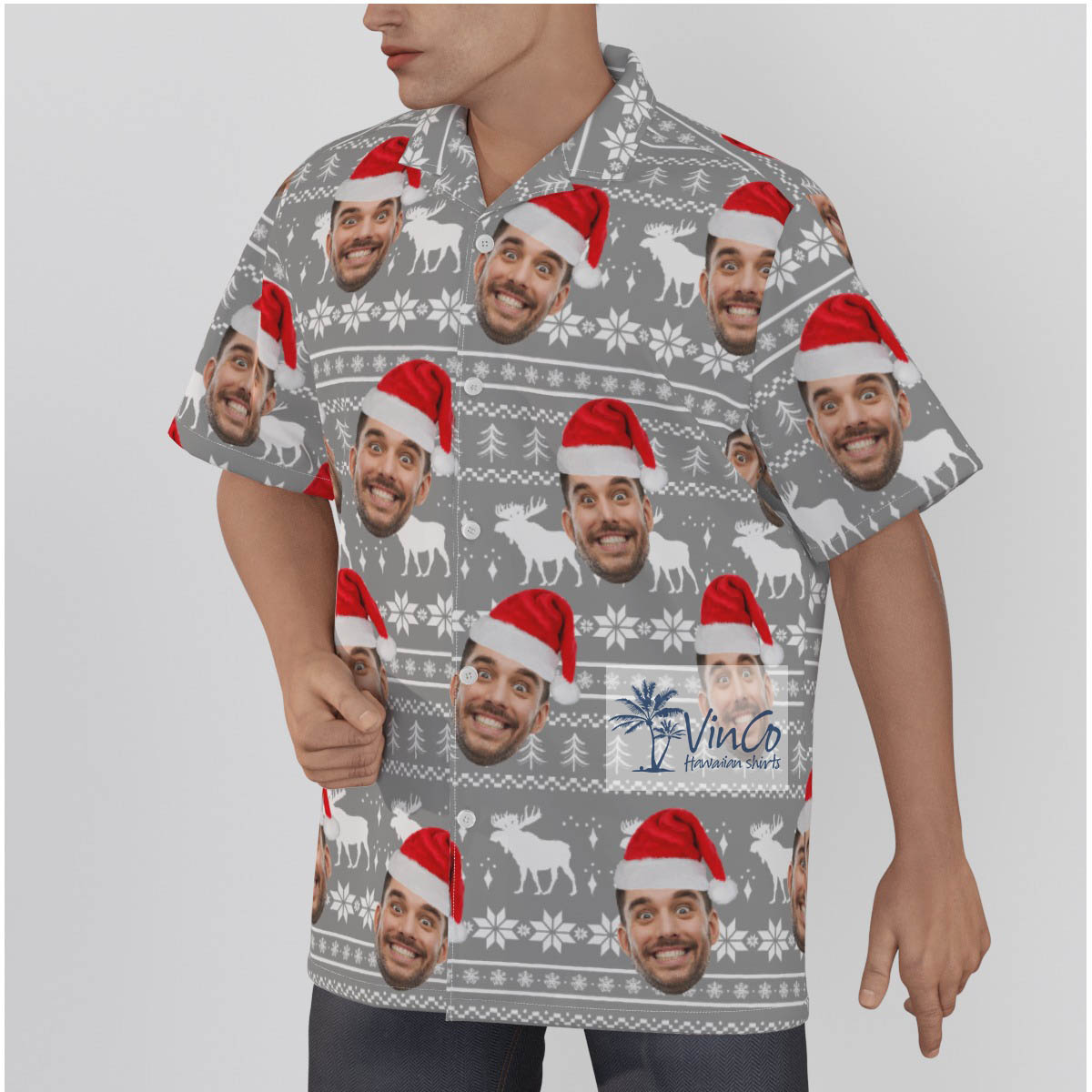 Customize Multiple Faces Christmas Shirt For Men