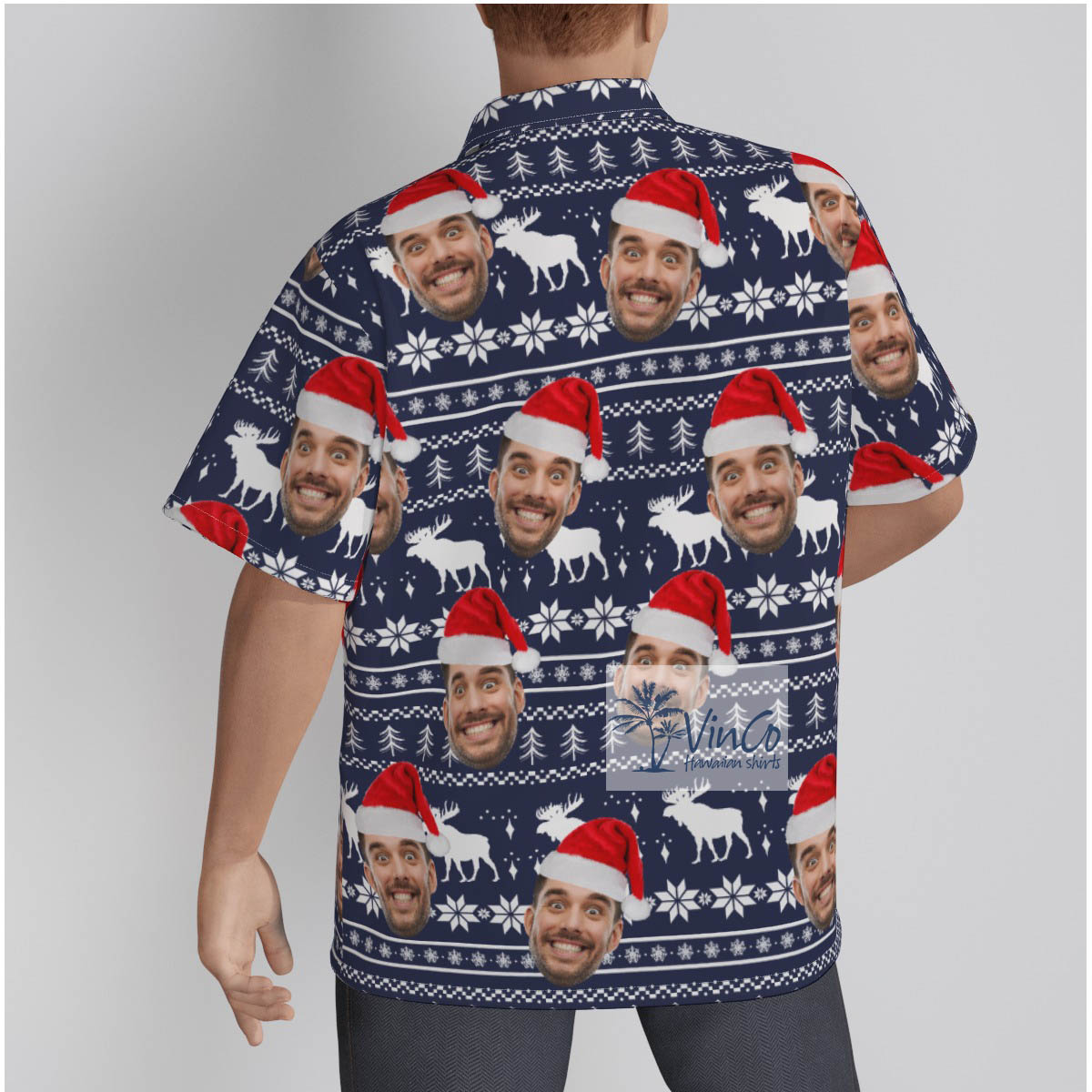 Personalized Faces Ugly Christmas Hawaiian Shirt