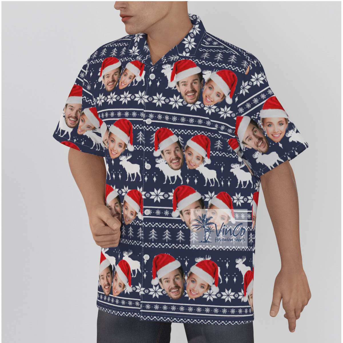 Custom Multiple Faces Ugly Hawaiian Christmas shirt