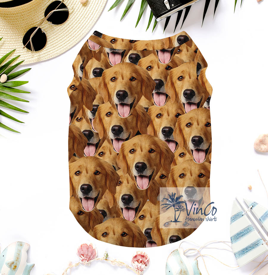 Custom Multiple Dog's Faces Hawaiian Tank Top