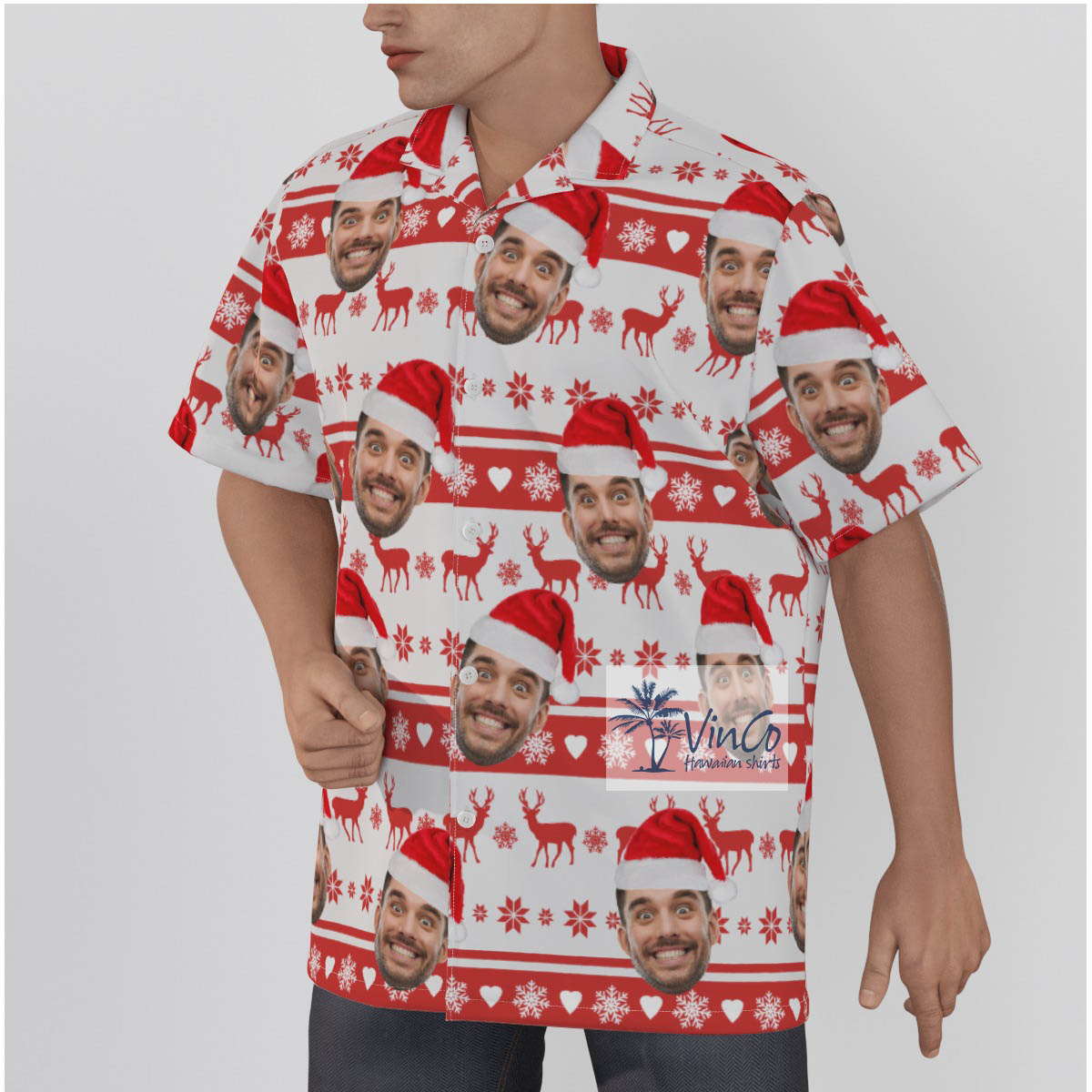 Custom Christmas Hawaiian Shirt With Faces