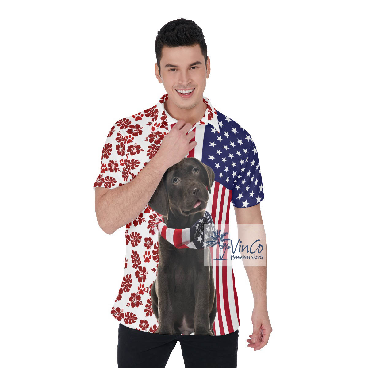 Labrador Retrievers 4th Of July Patriotic Polo Golf Shirt For Men - variant image 1