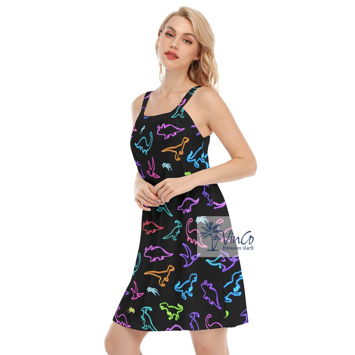 Neon Dinosaur Women's Summer Cami Dress