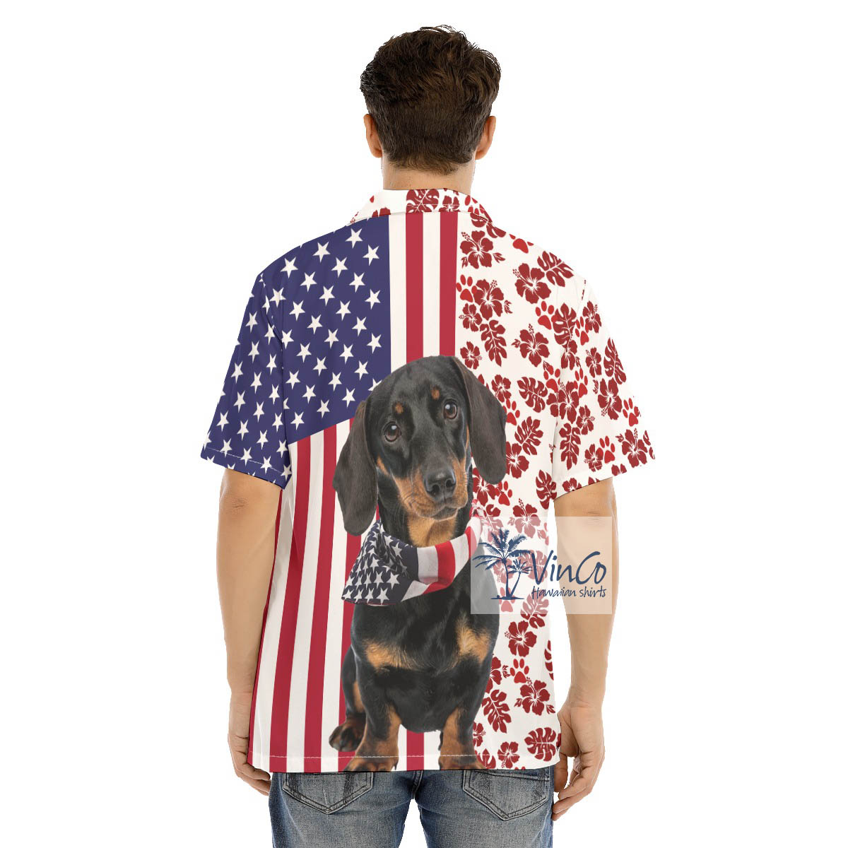 Cute Dachshund 4th Of July American Flag Hawaiian Shirt