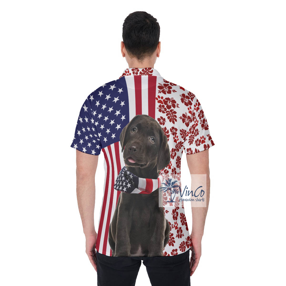Labrador Retrievers 4th Of July Patriotic Polo Golf Shirt For Men