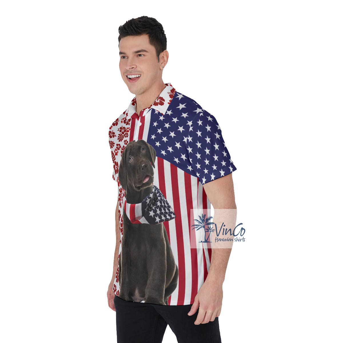 Labrador Retrievers 4th Of July Patriotic Polo Golf Shirt For Men