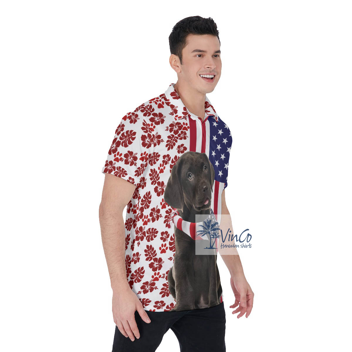 Labrador Retrievers 4th Of July Patriotic Polo Golf Shirt For Men