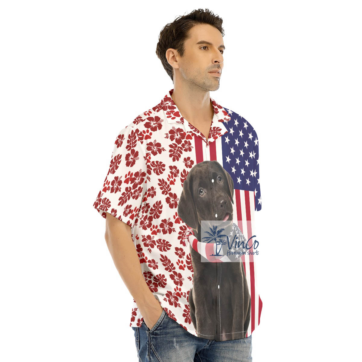 Labrador Retrievers American Patriotic Hawaiian Shirt
